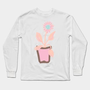 FLOWER POT PASTEL PINK BLUE Long Sleeve T-Shirt